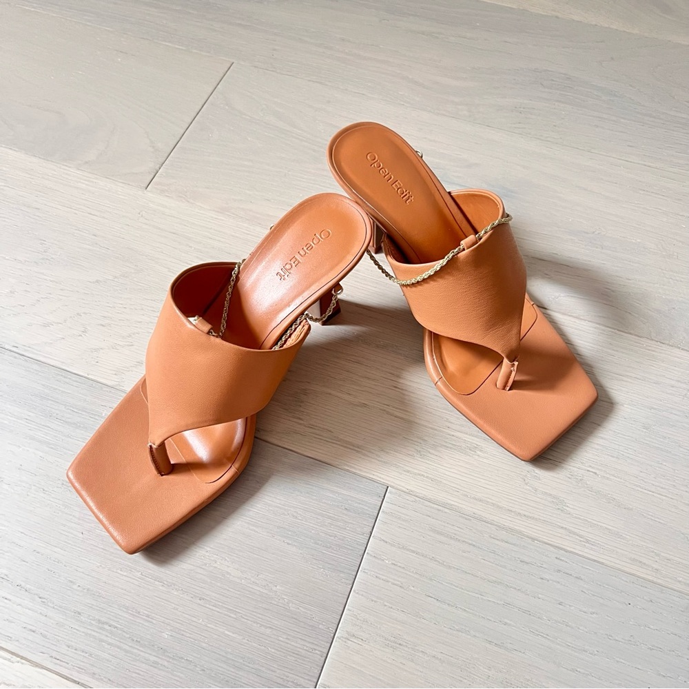 Open Edit brown sandal heels